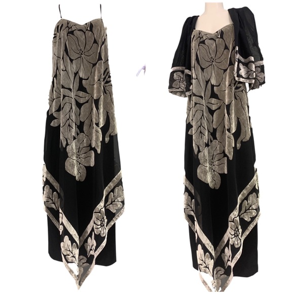 Joseph Ribkoff Dresses & Skirts - NWOT🇨🇦VTG 90’ Sophisticated JR Velvety Chiffon Long Dress w/ Scarf